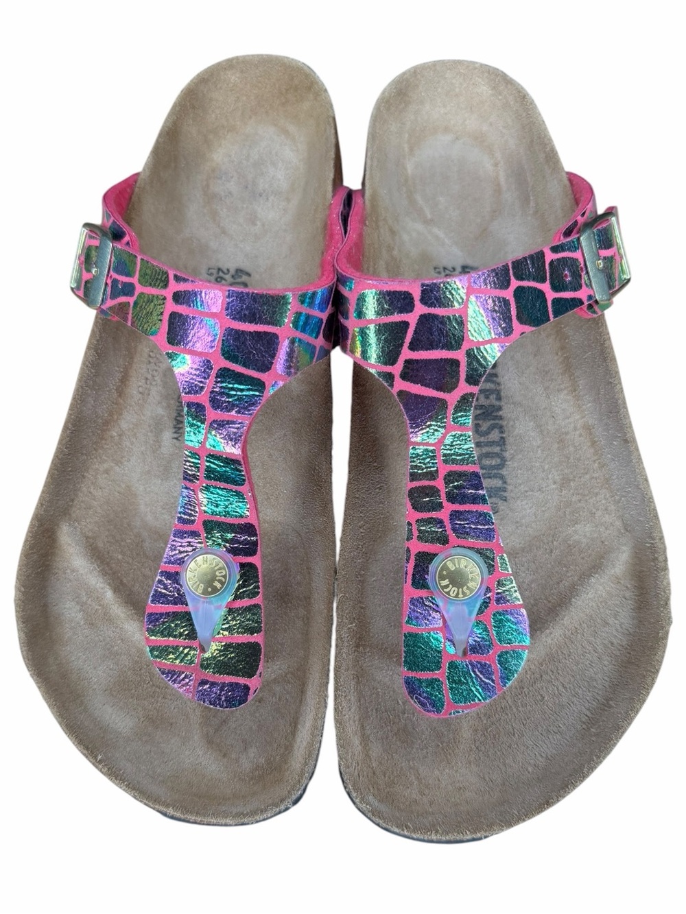 Birkenstock Gizeh Gator Gleam Raspberry Sandals US 9 Women’s